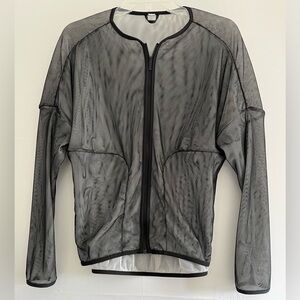 Lululemon Sheer Mesh Full-Zip Bomber Jacket | Black Cybercore Athleisure